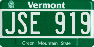 VT license plate JSE919