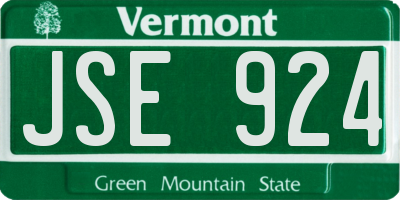 VT license plate JSE924