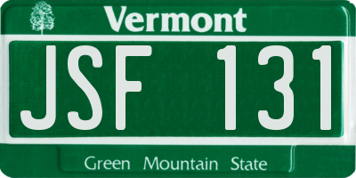 VT license plate JSF131