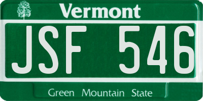 VT license plate JSF546