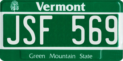 VT license plate JSF569