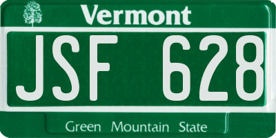 VT license plate JSF628