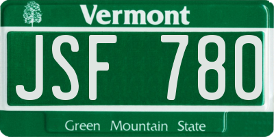 VT license plate JSF780