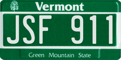 VT license plate JSF911