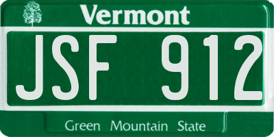 VT license plate JSF912