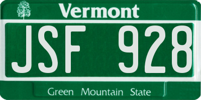 VT license plate JSF928