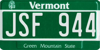 VT license plate JSF944