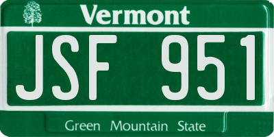 VT license plate JSF951