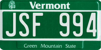 VT license plate JSF994