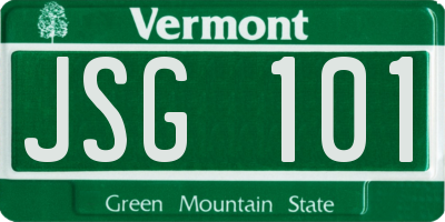 VT license plate JSG101