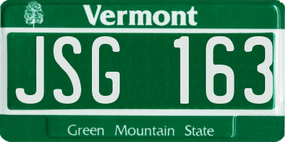 VT license plate JSG163