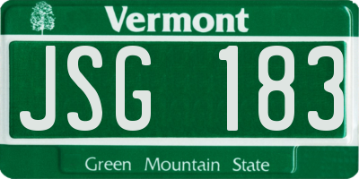 VT license plate JSG183