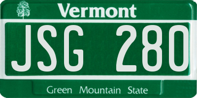 VT license plate JSG280