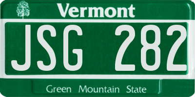 VT license plate JSG282
