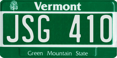 VT license plate JSG410