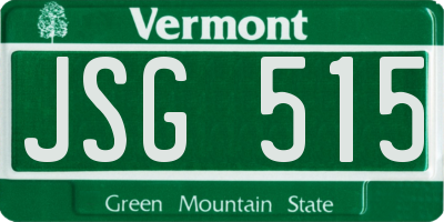 VT license plate JSG515