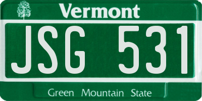 VT license plate JSG531