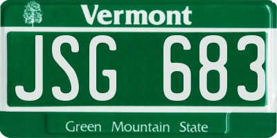 VT license plate JSG683