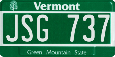 VT license plate JSG737