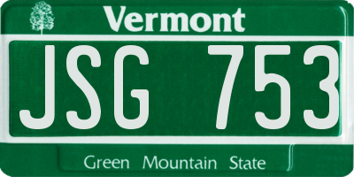 VT license plate JSG753