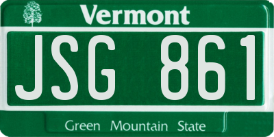 VT license plate JSG861