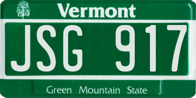 VT license plate JSG917
