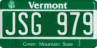 VT license plate JSG979