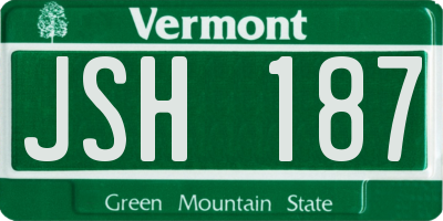 VT license plate JSH187
