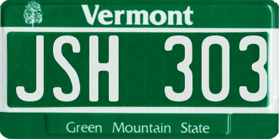 VT license plate JSH303