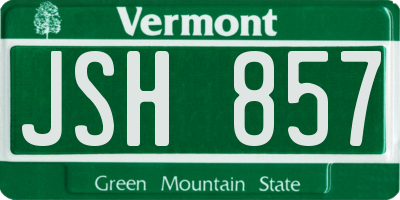 VT license plate JSH857