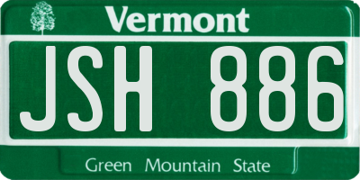 VT license plate JSH886