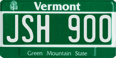 VT license plate JSH900