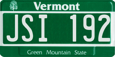 VT license plate JSI192