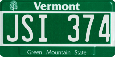 VT license plate JSI374