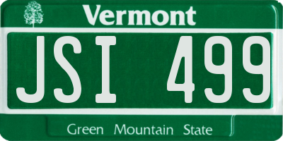 VT license plate JSI499