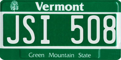 VT license plate JSI508