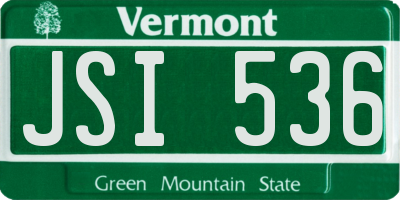 VT license plate JSI536