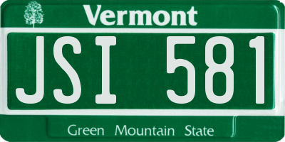 VT license plate JSI581