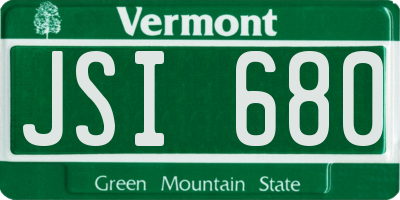 VT license plate JSI680