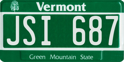 VT license plate JSI687