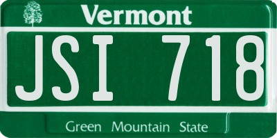 VT license plate JSI718
