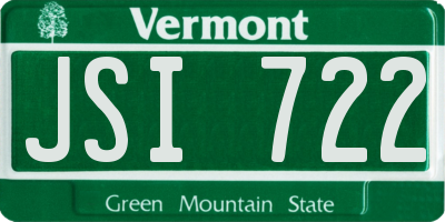 VT license plate JSI722