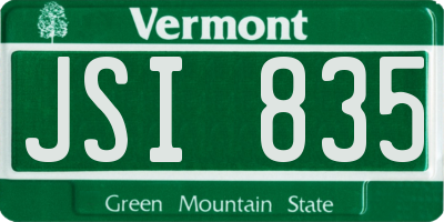 VT license plate JSI835