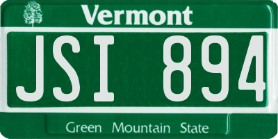 VT license plate JSI894