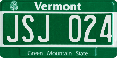 VT license plate JSJ024