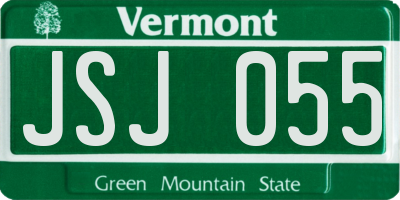 VT license plate JSJ055