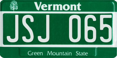 VT license plate JSJ065