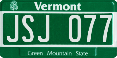 VT license plate JSJ077