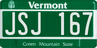 VT license plate JSJ167