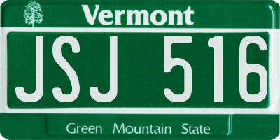 VT license plate JSJ516